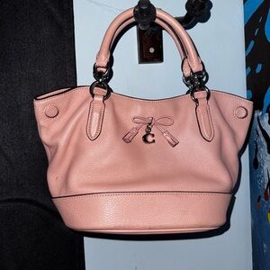 Coach Pink Leather Satchel Handbag